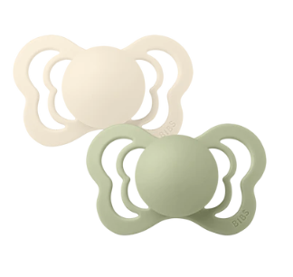 Bibs Smokker 2pk COUTURE Silicone Ivory/Sage