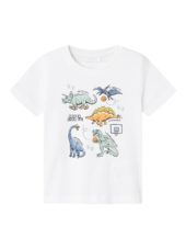 Name It T-Skjorte NMMVICTOR SS TOP Bright White/Dinosaurs