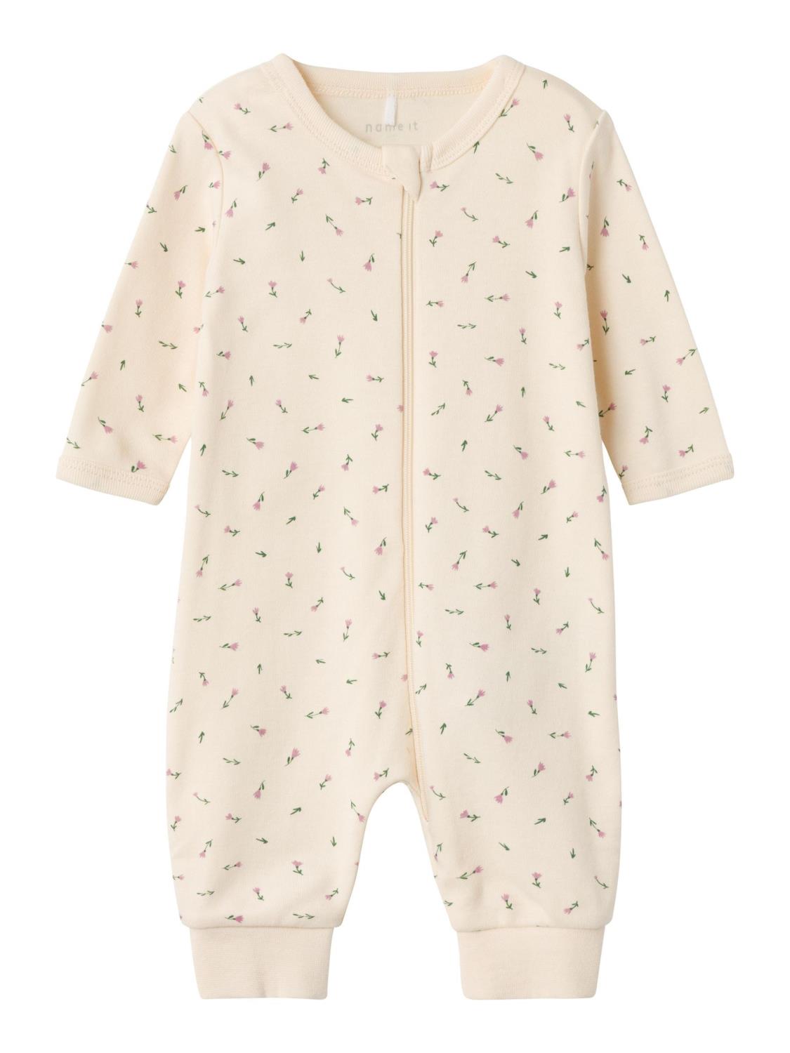Name It Pyjamas Baby NBFNIGHTSUIT ZIP BUTTERCREAM FLORAL Buttercream