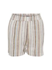 Only Shorts KOGCARO LINEN PULL-UP SHORTS Clear Sky Stripet