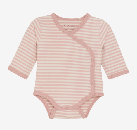 Fixoni Body Wrap LS Prematur STRIPE Pale Mauve