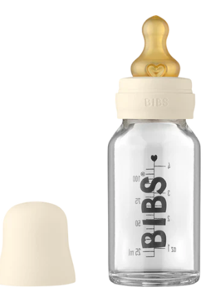 Bibs Tåteflaske Baby Glass Bottle Complete Set 110ml Ivory