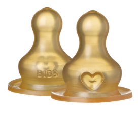 Bibs 2Pk Flaskesmokk Latex Slow Flow