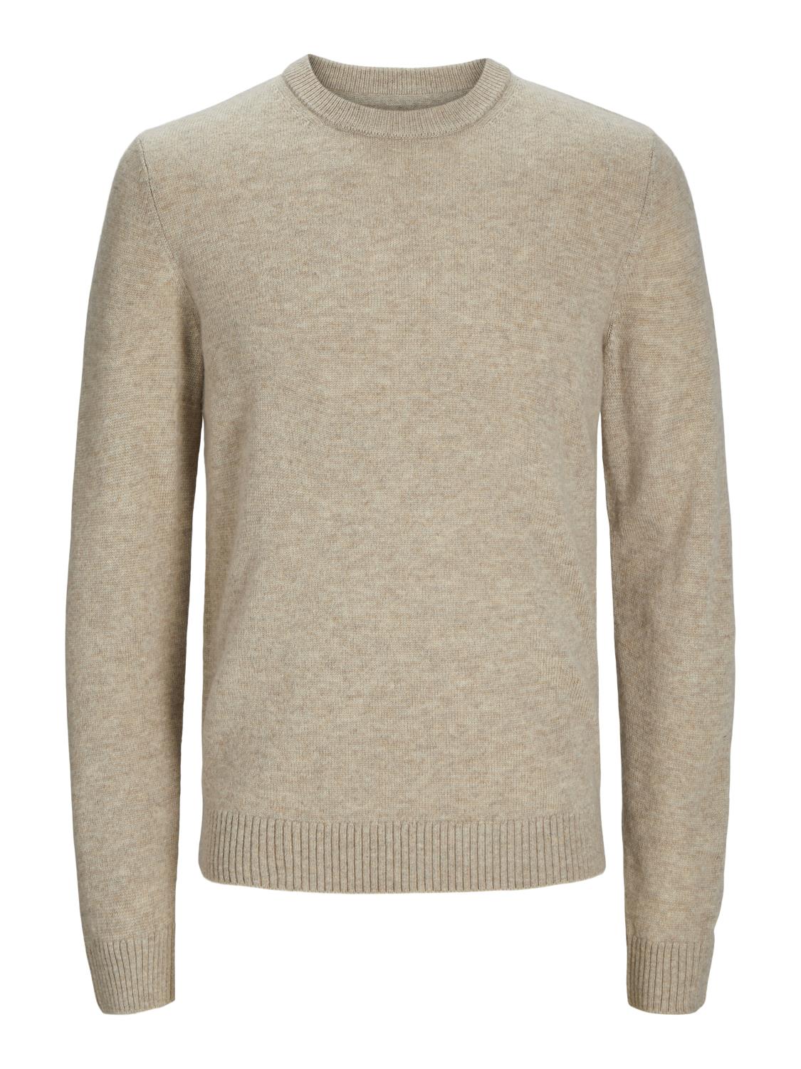 Jack & Jones Genser JPRCCLAMBSWOOL KNIT CREW NECK Outmeal/Melange