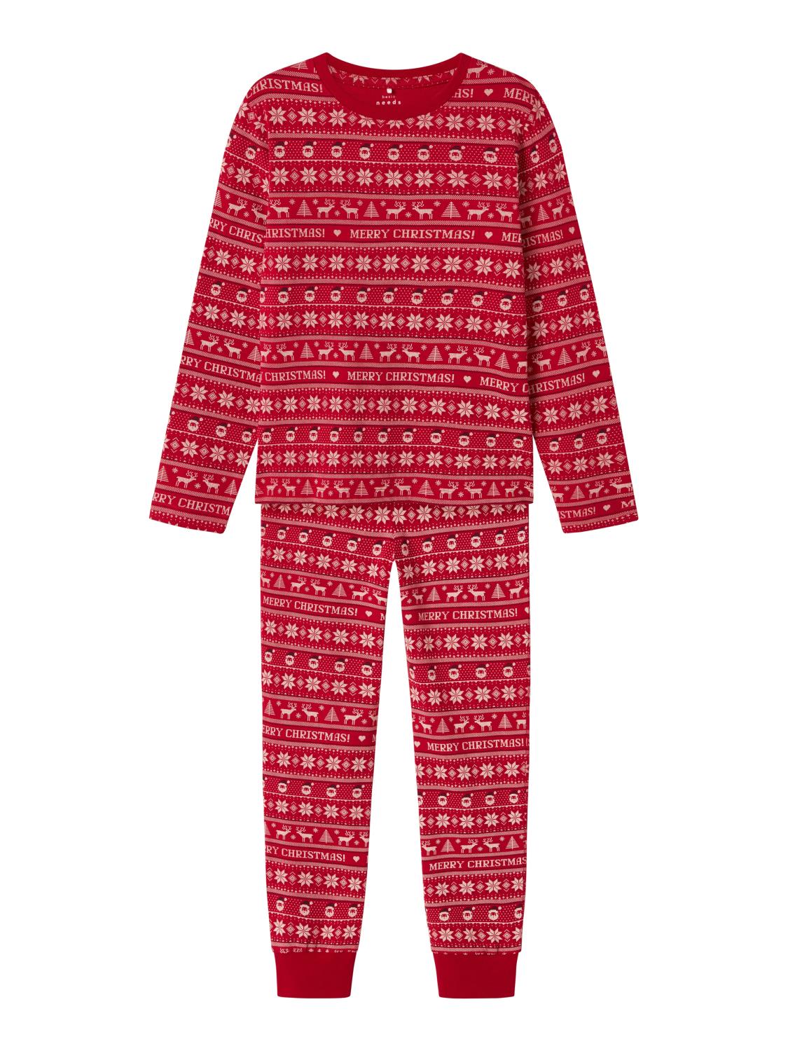 Name It Julepyjamas NKNVISMAS LS NIGHTSET Jester Red Merry Christmas