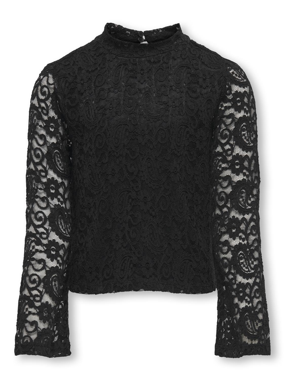 Only Genser KOGMILLY LS FLARED SLEEVE LACE TOP Black