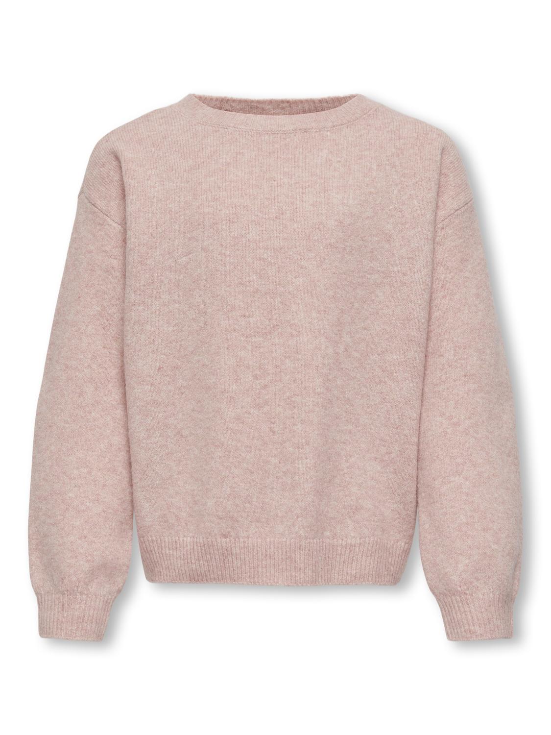 Only Genser KOGSHELDO NORDIC LIFE LS O-NECK KNIT Silver Pink Melange