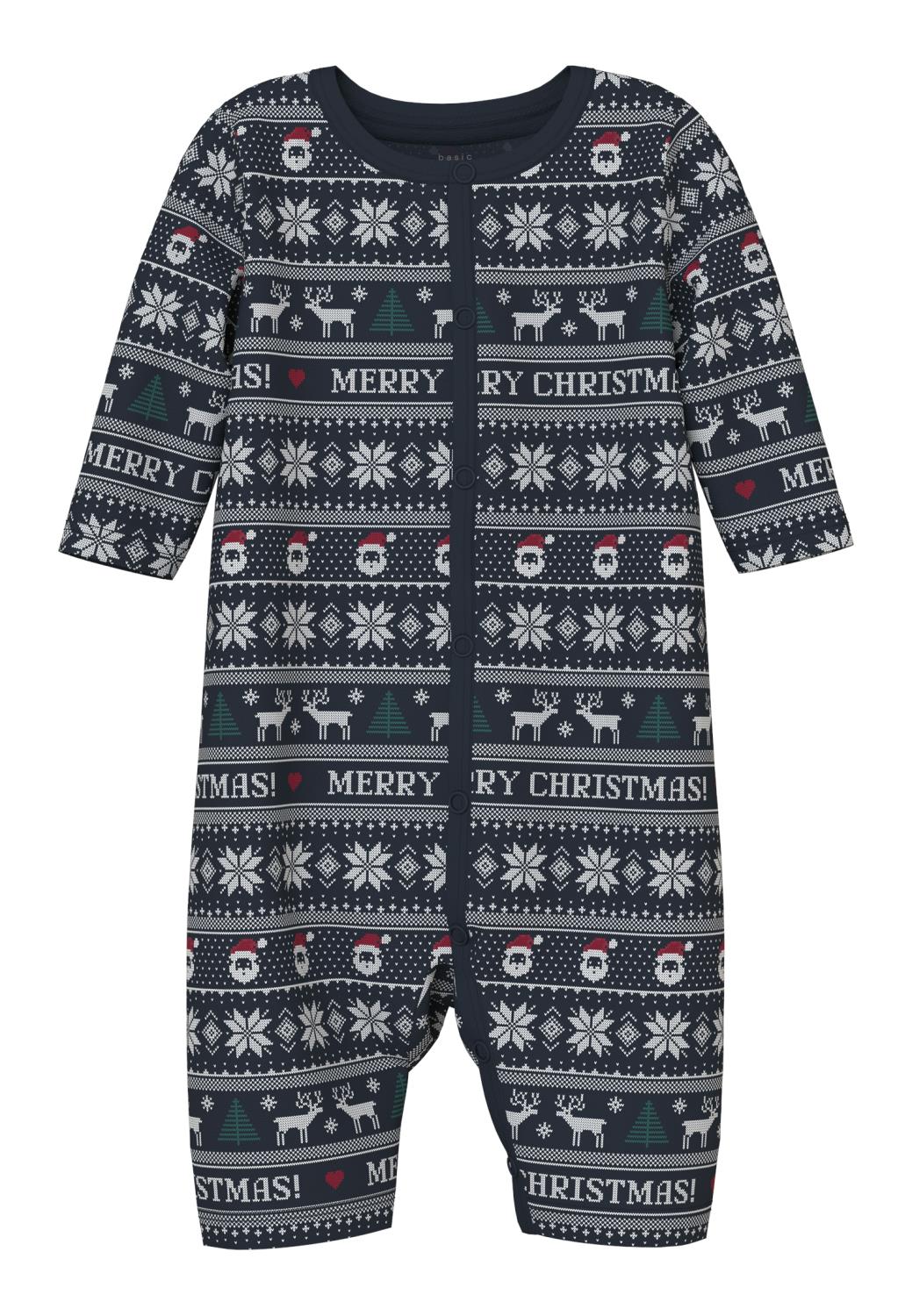 Name It Julepyjamas NBNVISMAS LS NIGHTSUIT Dark Sapphire Merry Christmas