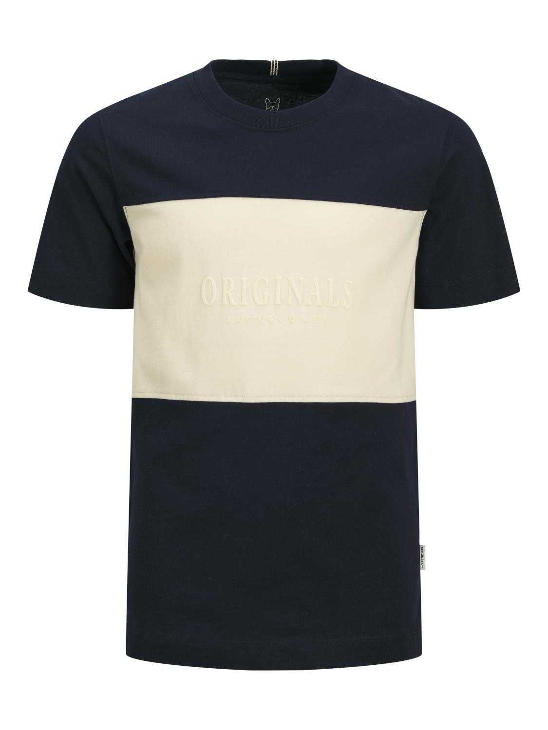 Jack & Jones T-Skjorte JORFREDERIKSBERG MARGATE BLOCK TEE Sky Captain/Antique White