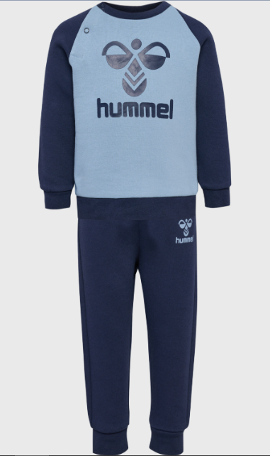 Hummel Joggesett Baby HMLHUMMING CREWSUIT Black Iris/Faded Denim