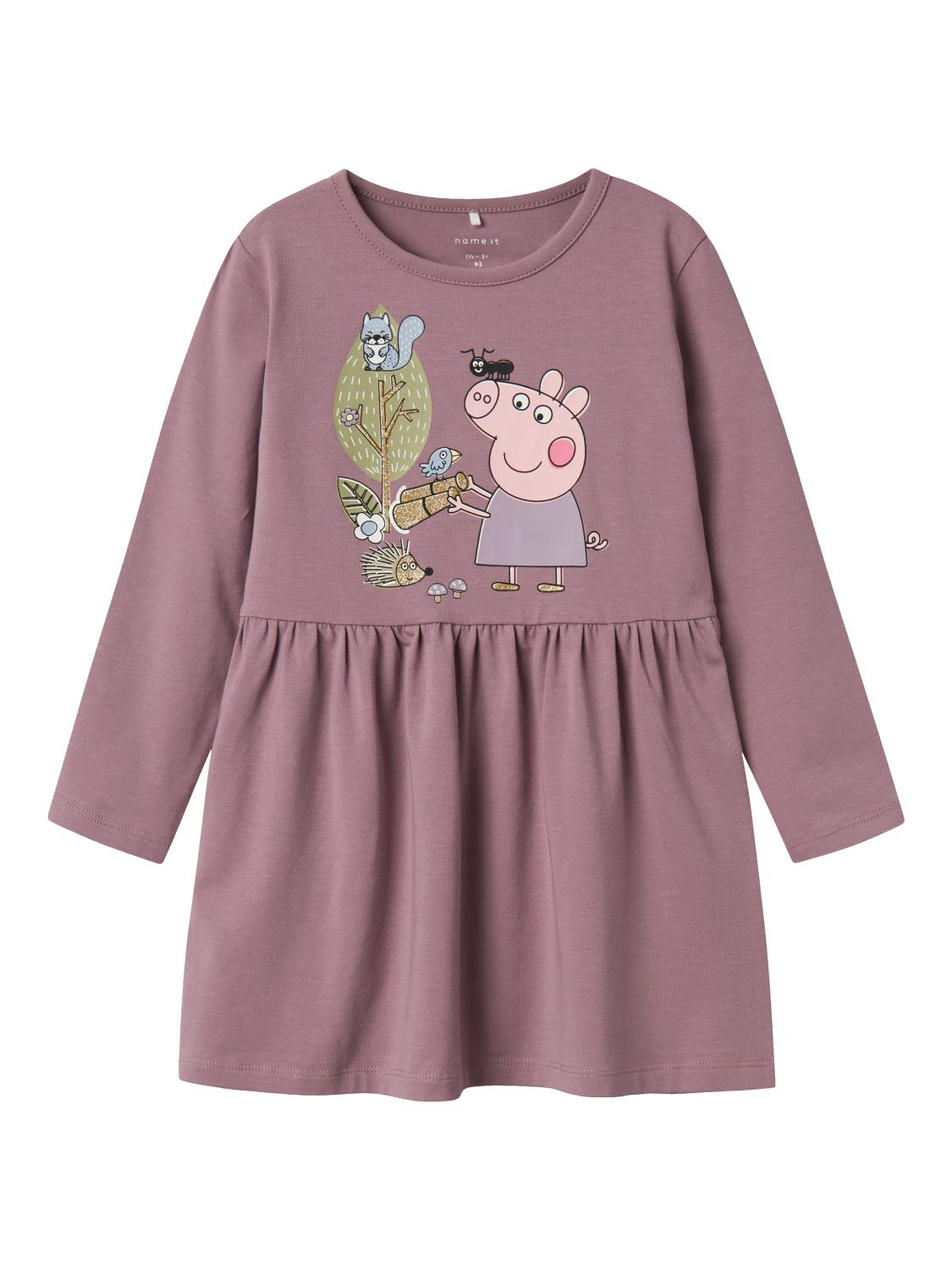 Name It Kjole NMFDYFFI PEPPA LS DRESS Elderberry