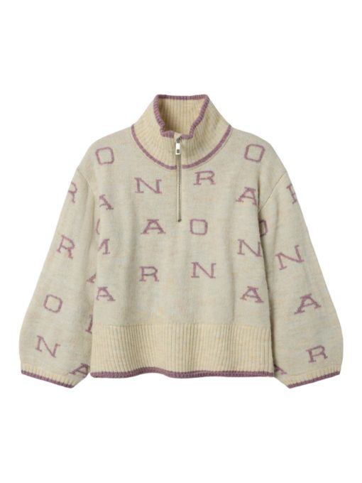 Name It Genser NKFNEIFY LS OVERSIZE KNIT W ZIP Summer Sand