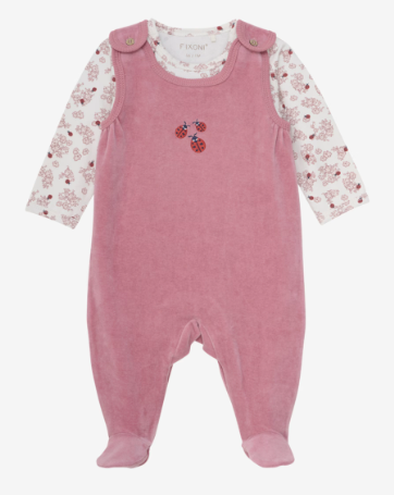 Fixoni Sparkebukse m/Body VELOUR ROMPER MARIHØNE Nostalgia Rose