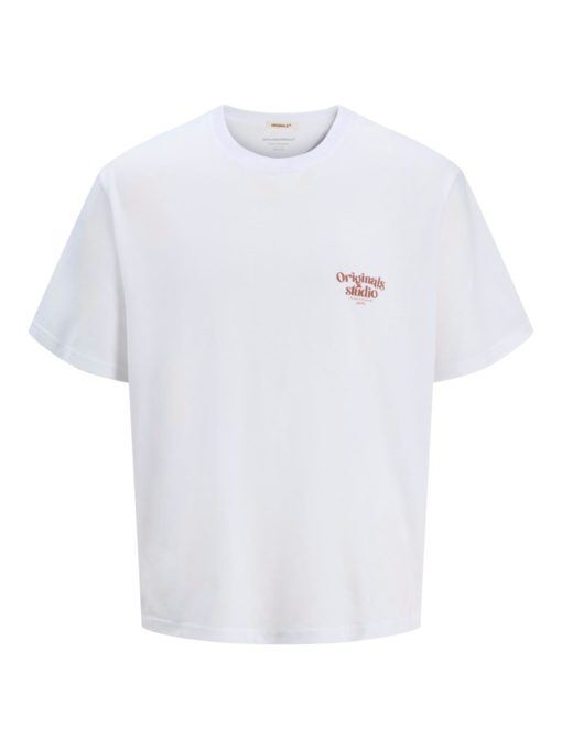 Jack & Jones T-Skjorte JORACAPULCO TYPE TEE SS Bright White