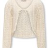 Only Cardigan KOGMARINA LIFE 3/4 CROP V-NECK KNIT Birch