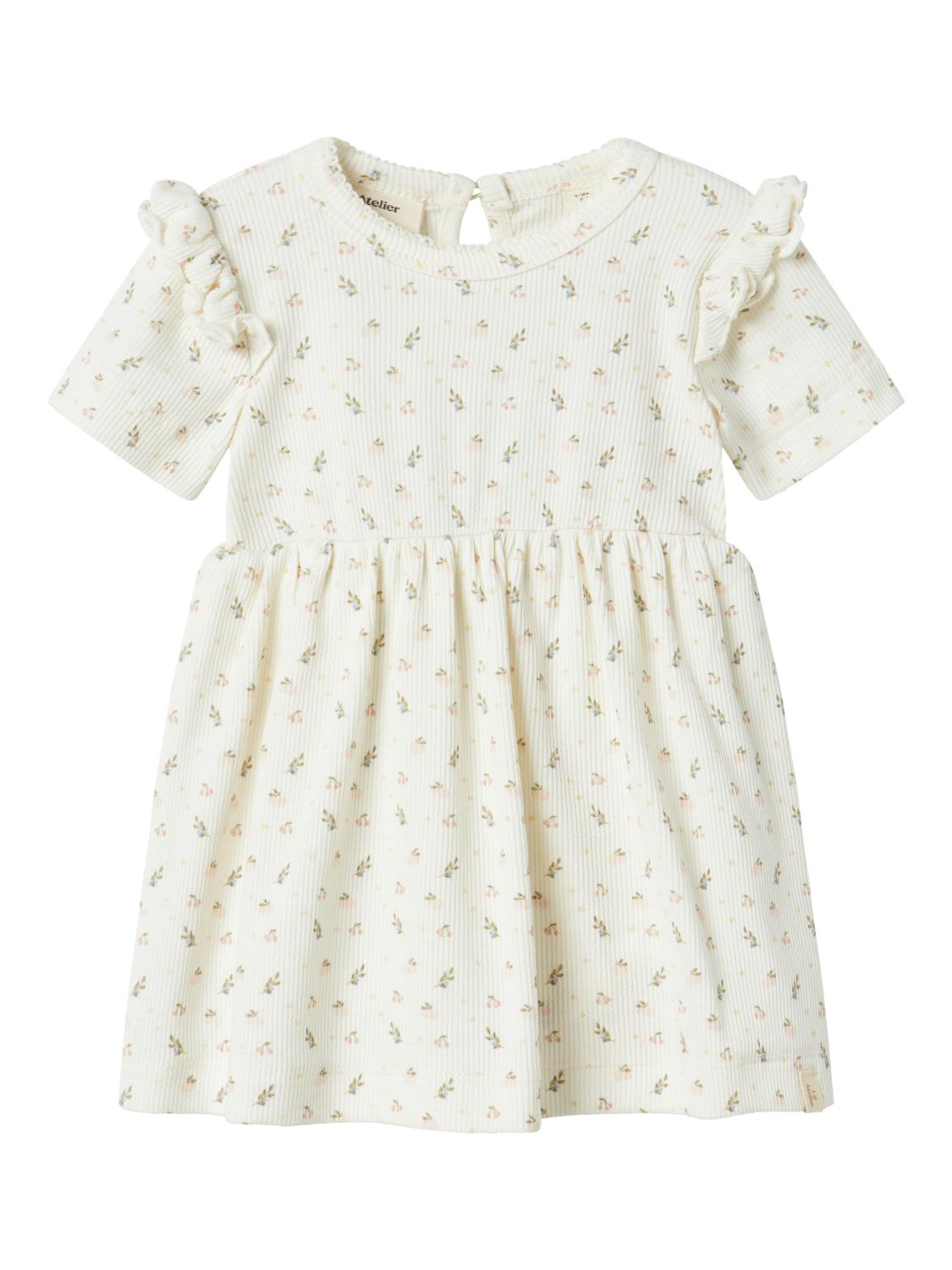 Lil` Atelier Kjole NBFGAGO KEF SS BODY DRESS Coconut Milk