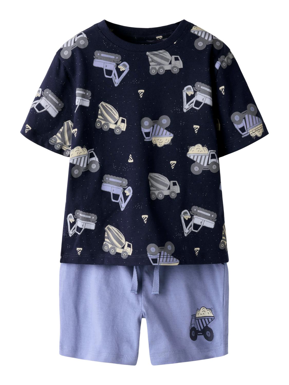 Name It T-Skjorte/Shortssett NMMHECTOR Navy Blazer/Infinity shorts