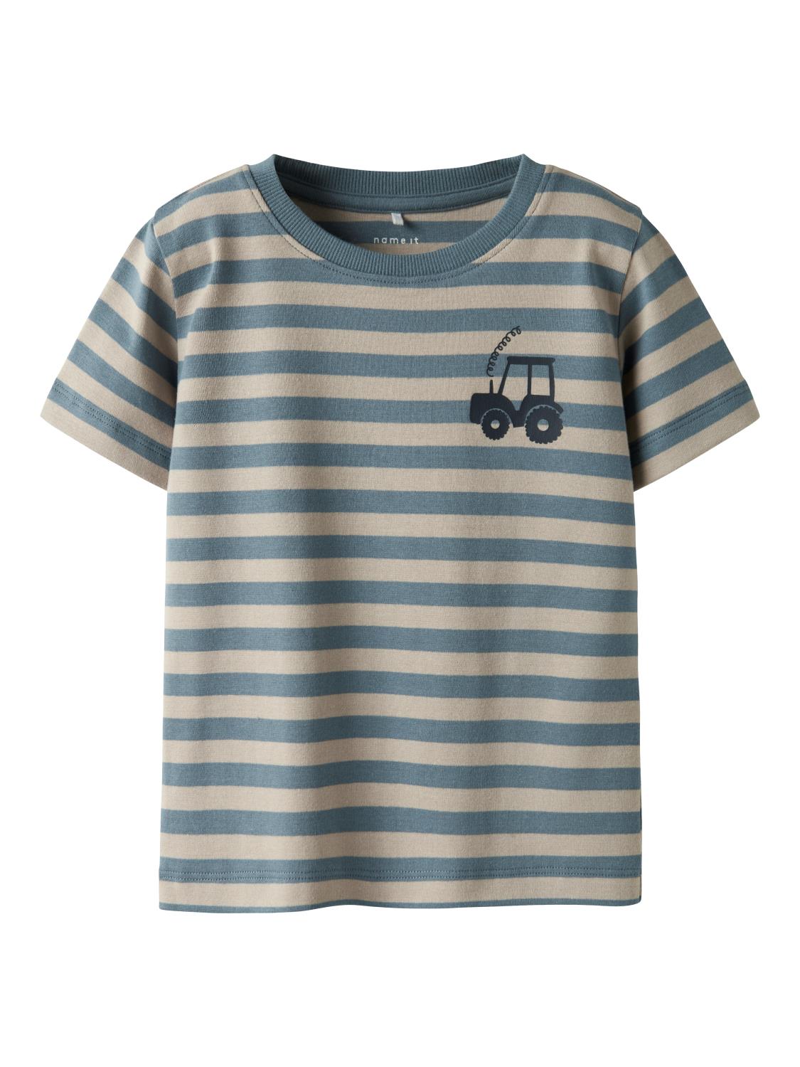 Name It T-Skjorte NMMJAMOE SS TOP Pure Cashmere/Blue Mirag