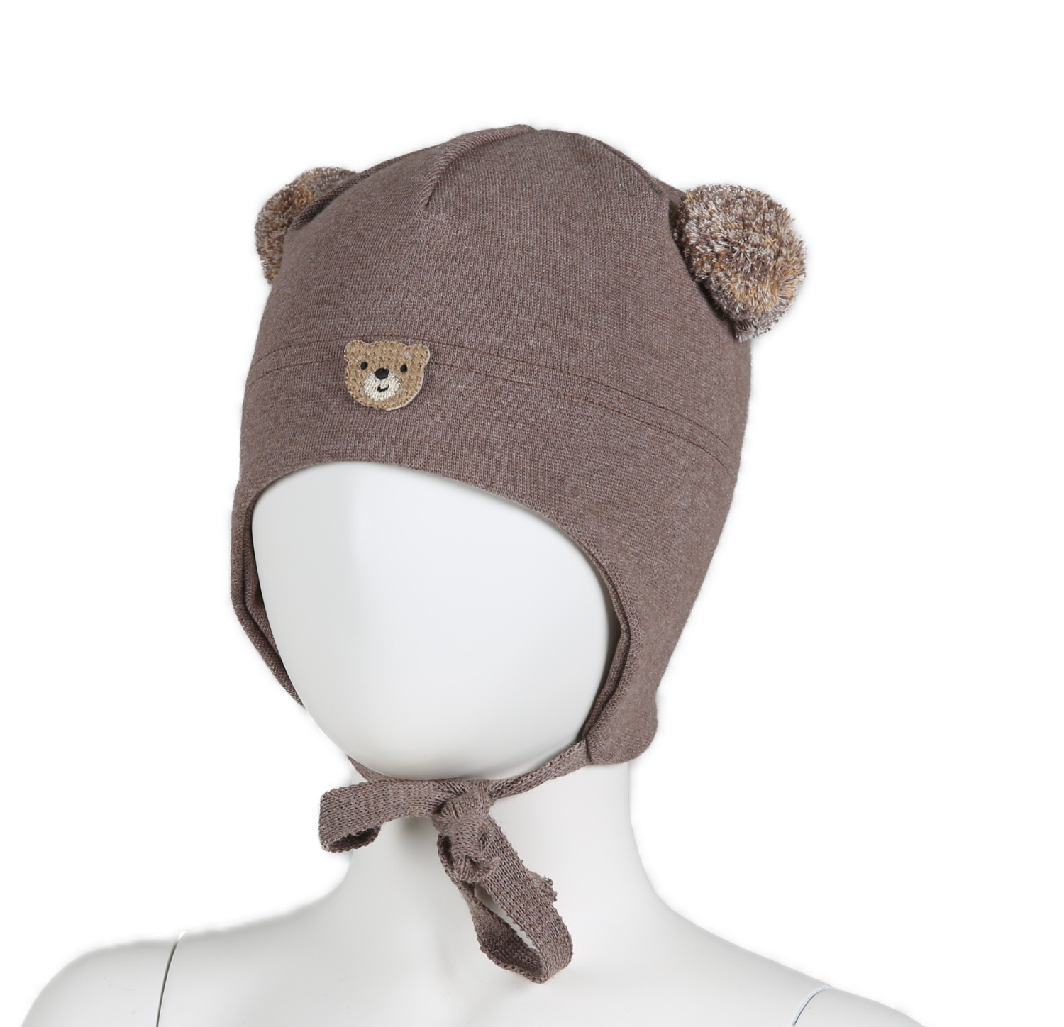 Kivat Lue Bomull Baby m/Bamse Brun Melert