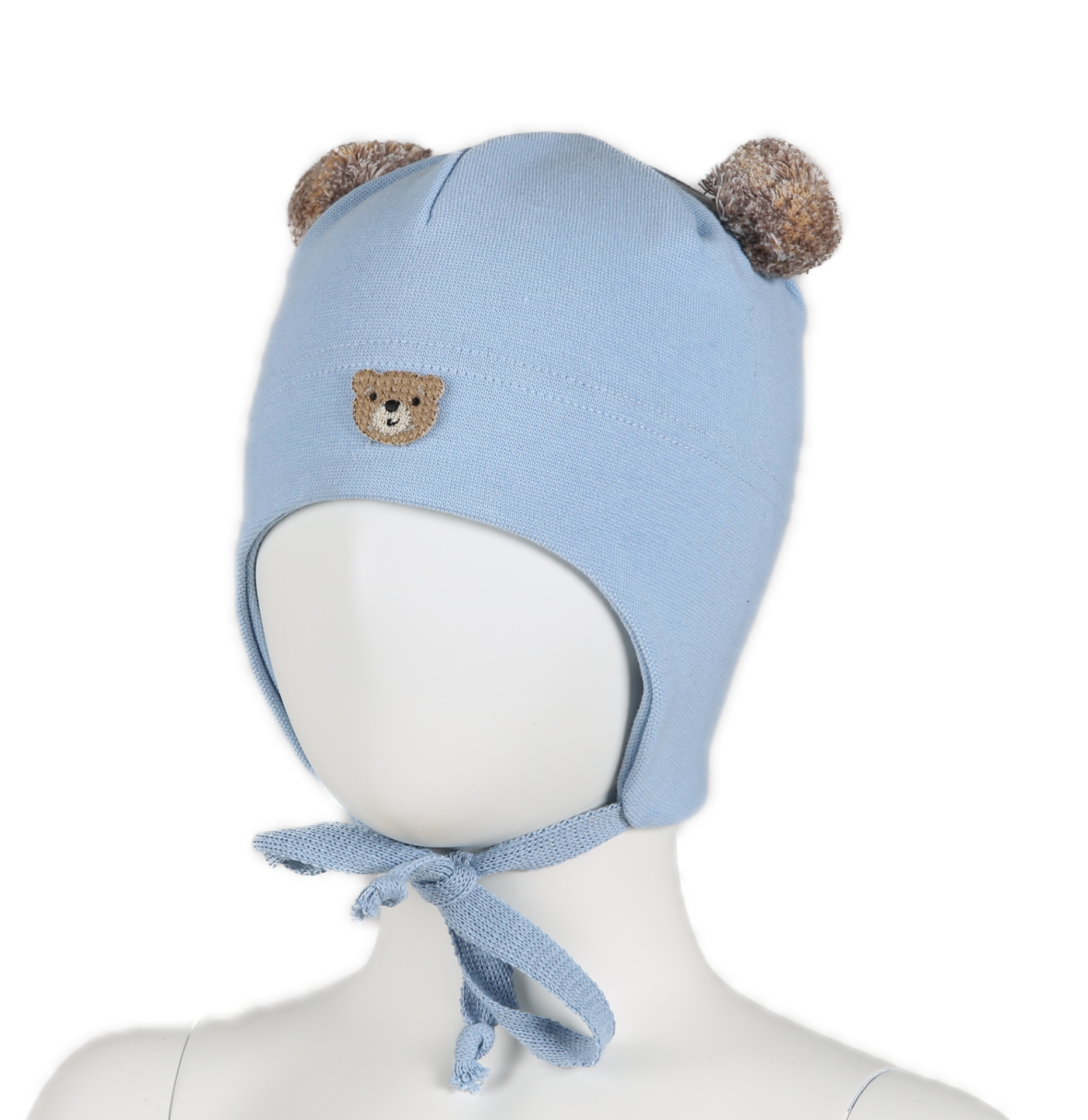 Kivat Lue Bomull Baby m/Bamse Lyseblå