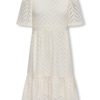 Only Kjole KOGCARLA CATHINKA S/S DRESS Cloud Dancer