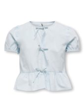 Only Skjorte KOGCLARA LIFE S/S BOW SHIRT Ballad Blue