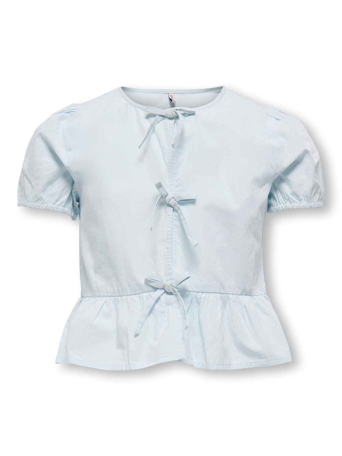 Only Skjorte KOGCLARA LIFE S/S BOW SHIRT Ballad Blue