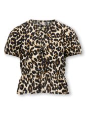 Only Skjorte KOGCLARA LIFE S/S BOW SHIRT Black/With Clara