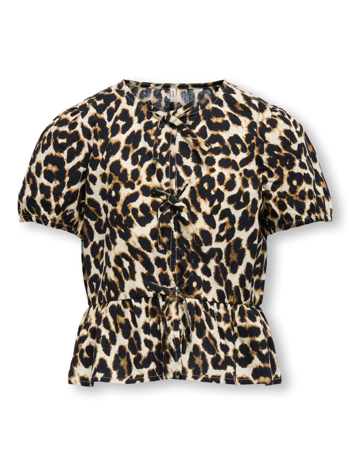 Only Skjorte KOGCLARA LIFE S/S BOW SHIRT Black/With Clara