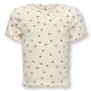 Only T-Skjorte KMGTRINNY LIFE SS O-NECK AOP TOP Tofu/Cherry