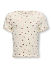 Only T-Skjorte KMGTRINNY LIFE SS O-NECK AOP TOP Tofu/Cherry