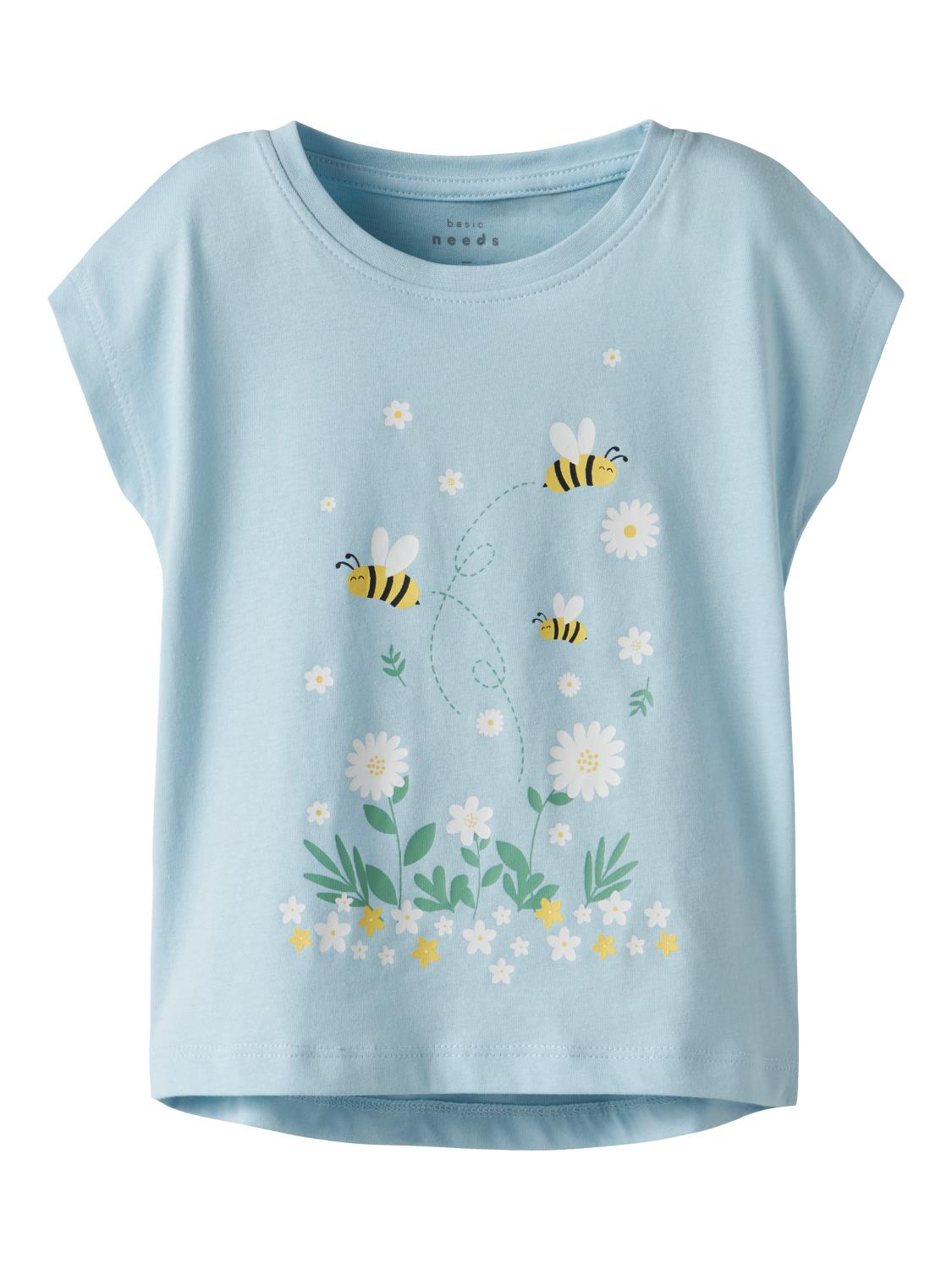 Name It T-skjorte NMFVIGEA CAPSL TOP Cool Blue/Bubblebee
