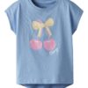 Name It T-skjorte NMFVIGEA CAPSL TOP Serenity/Cherry