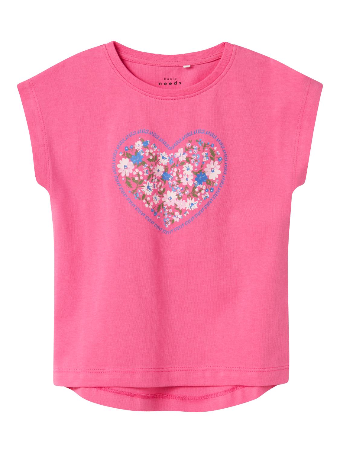 Name It T-Skjorte NMFVIGEA CAPSL TOP Carmine Rose/Heart