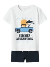 Name It T-Skjorte/Shortssett NMMJASPEN Lucent White