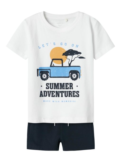Name It T-Skjorte/Shortssett NMMJASPEN Lucent White