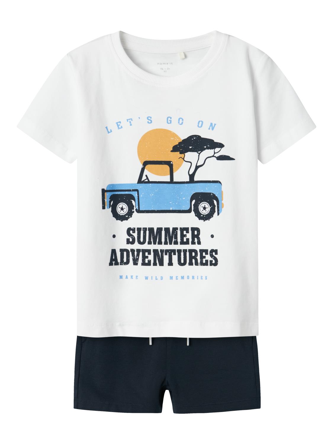 Name It T-Skjorte/Shortssett NMMJASPEN Lucent White