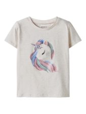 Name It T-Skjorte NMFDARLINGAS SS TOP Peyote Melange/Unicorn
