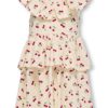 Only Kjole KMGCERISE S/L LAYERED DRESS Whitecap Gray/Cherrie