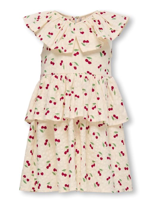 Only Kjole KMGCERISE S/L LAYERED DRESS Whitecap Gray/Cherrie