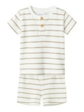 Name It T-Skjorte/Shortssett NBNOTERRY SS TOP SET Cloud Dancer