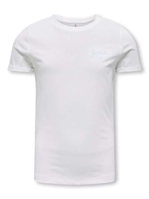 Only T-Skjorte KOGLEAH LIFE SS TOP Cloud Dancer/Good Vibes