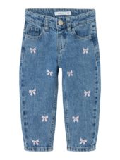 Name It Bukse NMFBELLA MOM JEANS 3285-BE Medium Blue Denim/Bows
