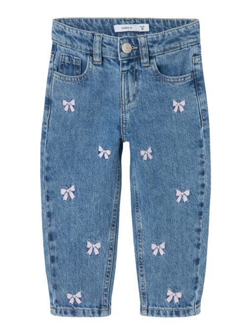 Name It Bukse NMFBELLA MOM JEANS 3285-BE Medium Blue Denim/Bows