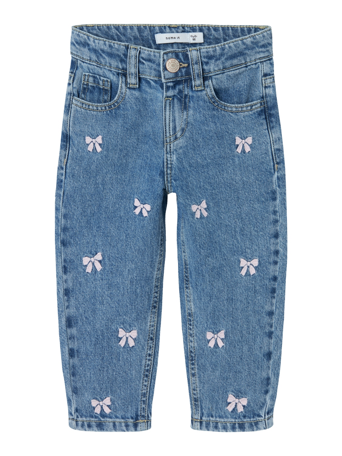 Name It Bukse NMFBELLA MOM JEANS 3285-BE Medium Blue Denim/Bows