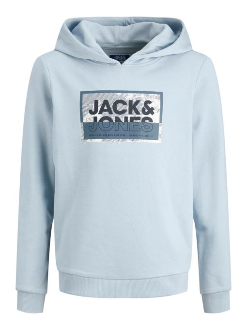 Jack & Jones Hettegenser JCOLOGAN PRINT SWEAT HOOD Subdued Blue