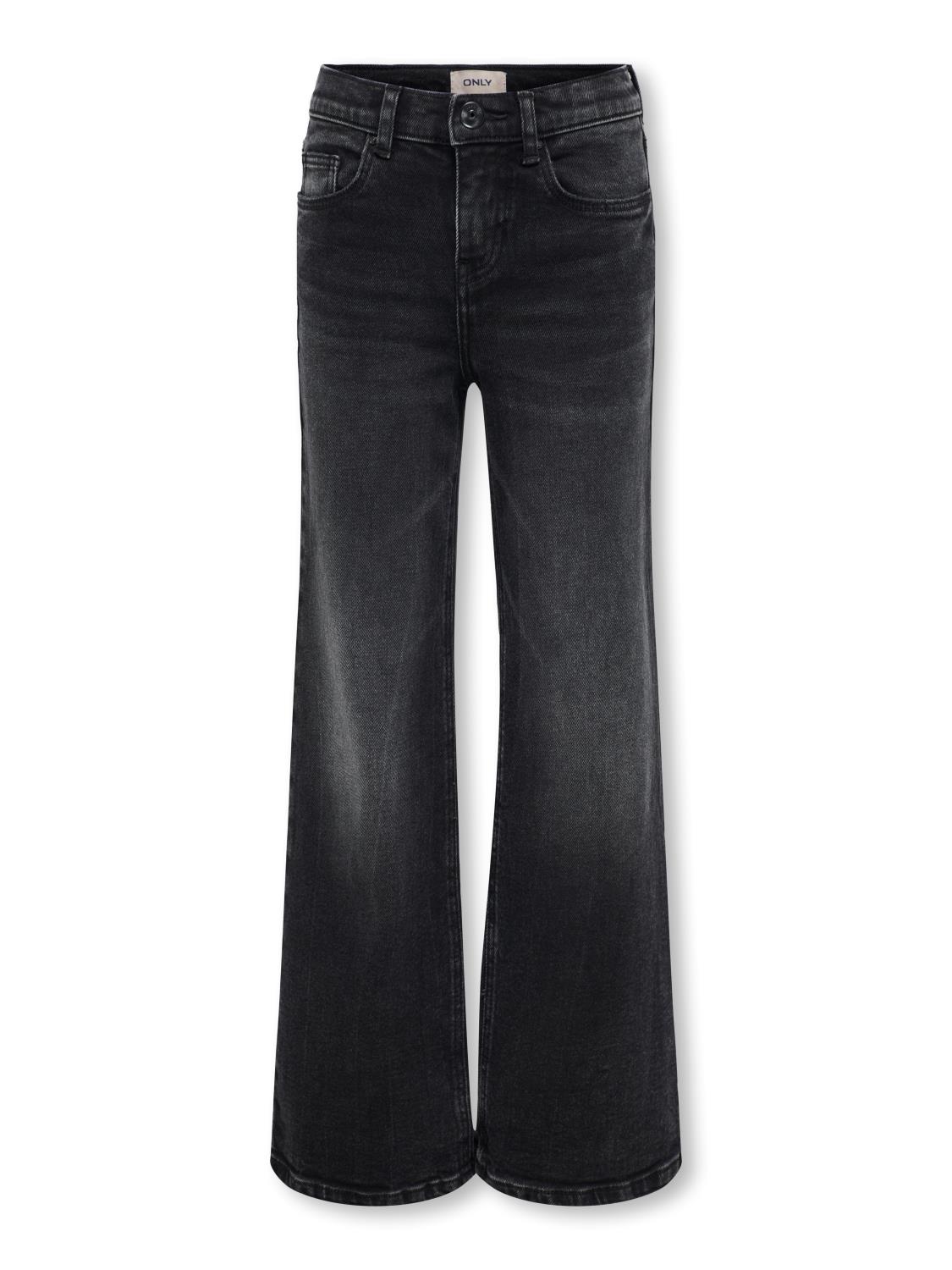 Only Bukse KOGJUICY LIFE WIDE LEG DNM DCC369 Washed Black