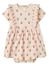 Lil’ Atelier Kjole NBFLAVO ENA SS BODY DRESS Silver Peony