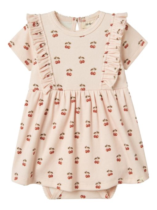 Lil’ Atelier Kjole NBFLAVO ENA SS BODY DRESS Silver Peony