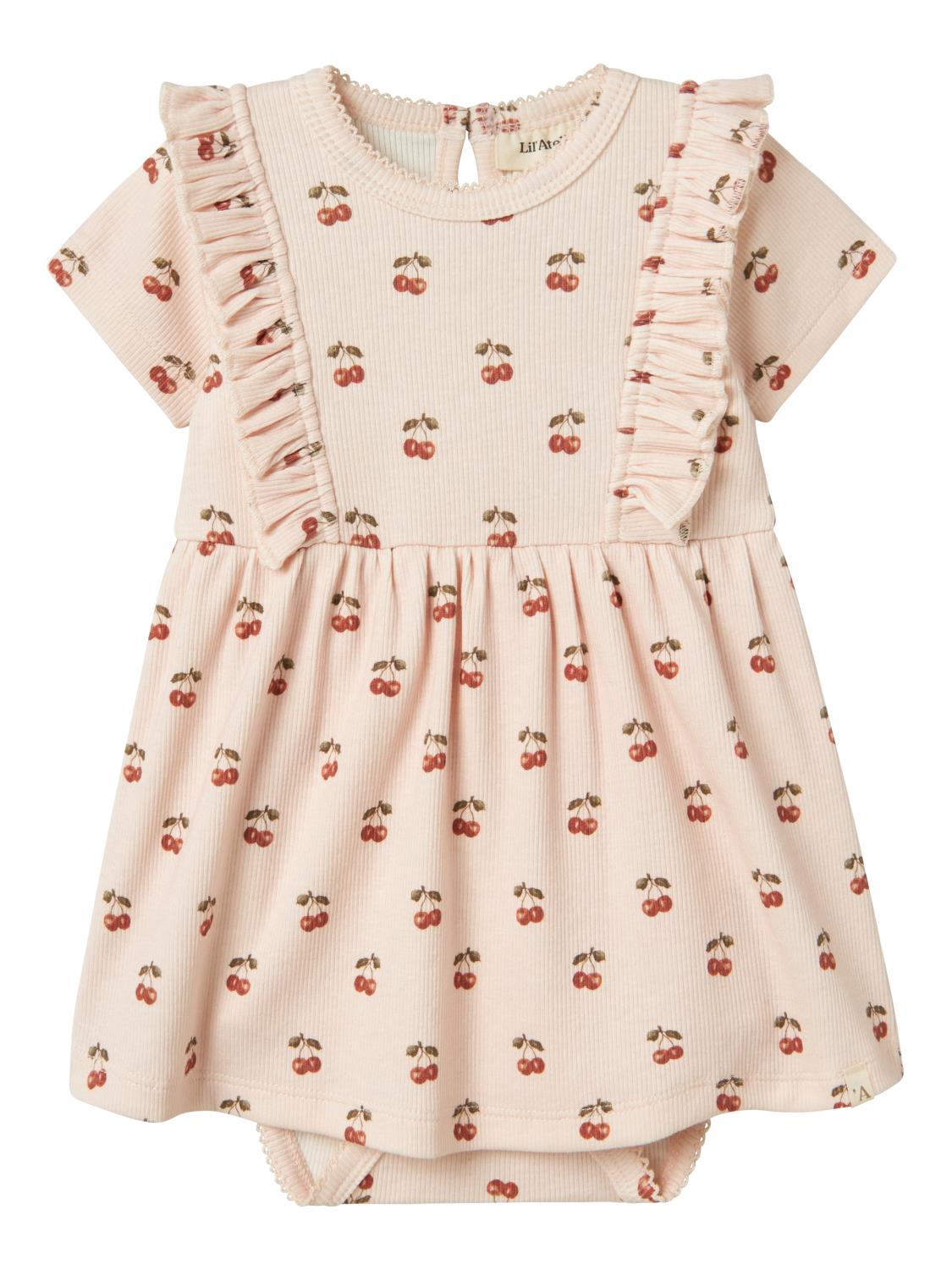 Lil’ Atelier Kjole NBFLAVO ENA SS BODY DRESS Silver Peony